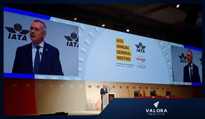 Willie Walsh, director de la IATA, en la apertura de su Asamblea Anual y la World Air Transport Summit en la ciudad de Estambul, Turquía.