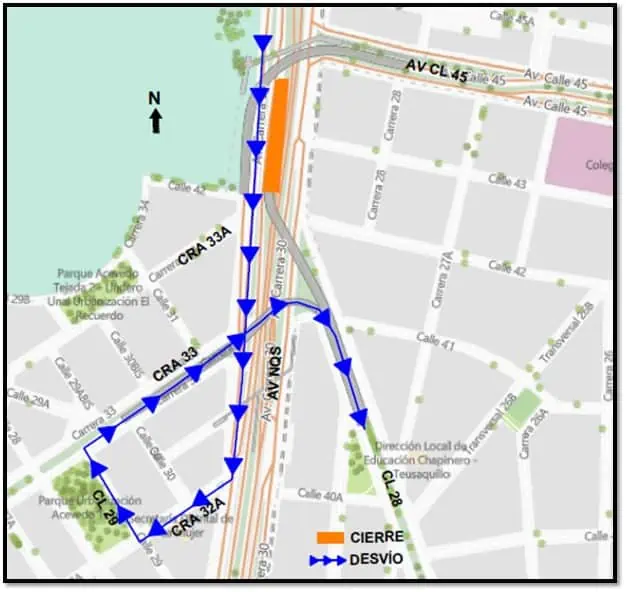 Cierre del puente de Av. NQS con cra. 28 el 5 de junio por labores de mantenimiento Cierre del puente de Av. NQS con cra. 28 transito vehículos particulares