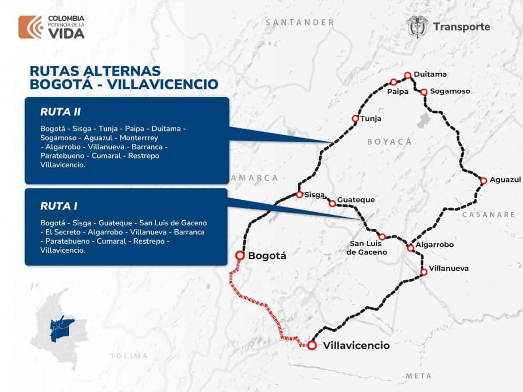 Así fue el derrumbe en Quetame en la vía Bogotá-Villavicencio: estas son las vías alternas