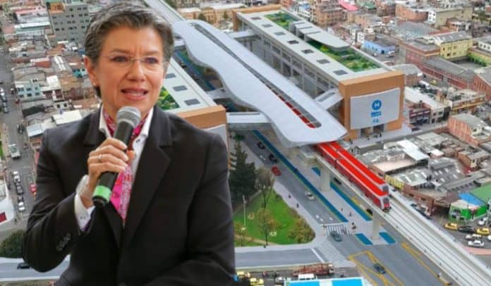 Claudia López, alcaldesa de Bogotá, y primera línea del metro de Bogotá