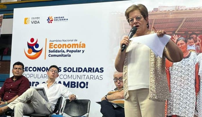 Gloria Inés Ramírez, ministra de Trabajo, en asamblea nacional de economía solidaria, popular y comunitaria