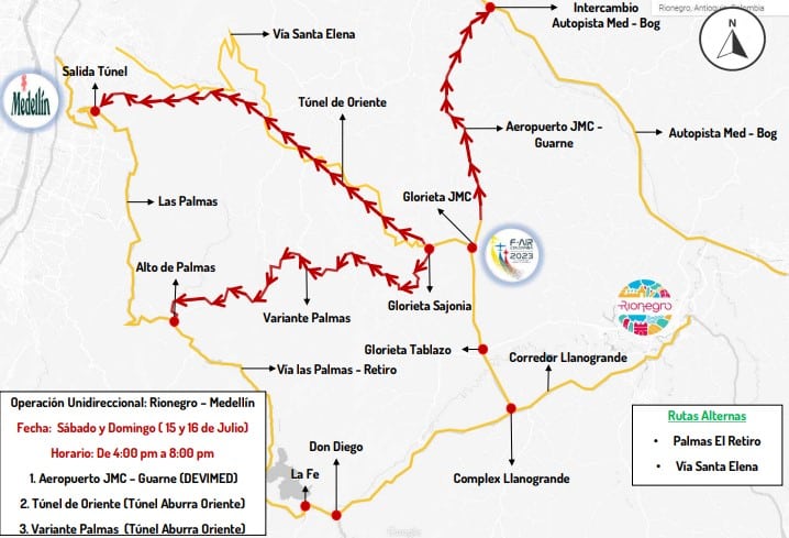 Movilidad Feria Aeronáutica en Rionegro 15 y 16 de julio