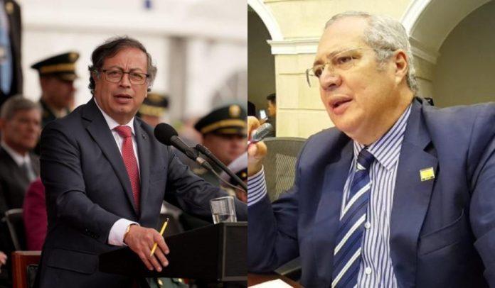 Presidente Gustavo Petro y el nuevo presidente del Senado, Iván Name