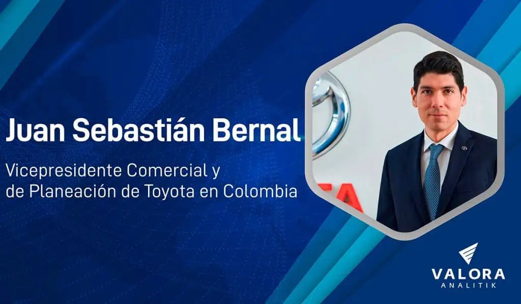 Pese a crisis en ventas de vehículos, Toyota prevé que superará cifras del 2022 Juan Sebastián Bernal, vicepresidente Comercial y de Planeación de Toyota en Colombia
