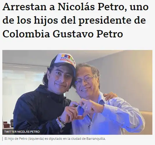 El escándalo que traspasa fronteras: Nicolás Petro en la mira de los medios internacionales Cubrimiento del caso Nicolás Petro por BBC.