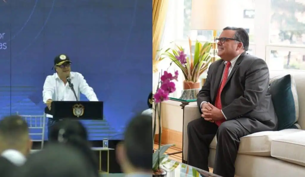 Gobierno de Estados Unidos no cree que sea hora de renegociar TLC con Colombia El presidente Gustavo Petro y embajador Francisco Palmieri