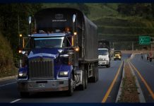 Movilidad por las marchas de camioneros en Colombia.