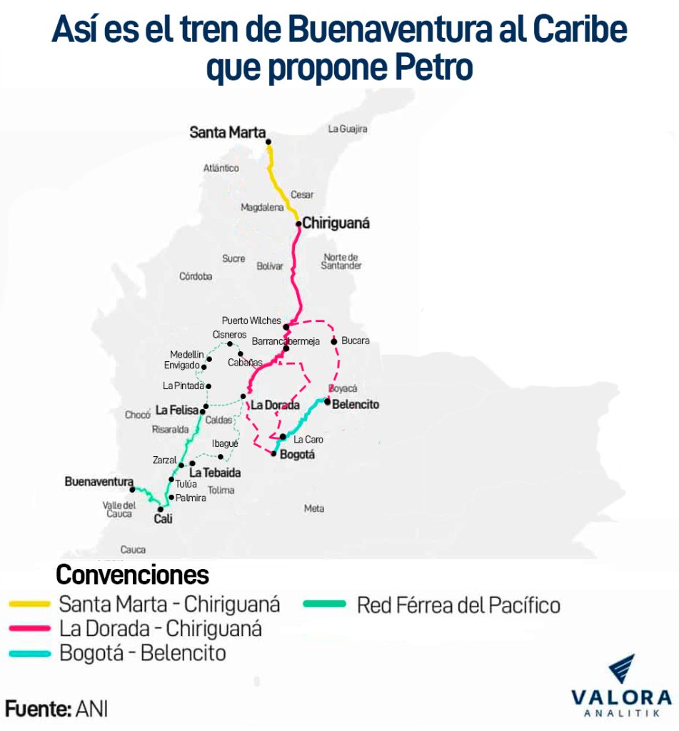 Tren de Buenaventura a Barranquilla de Petro