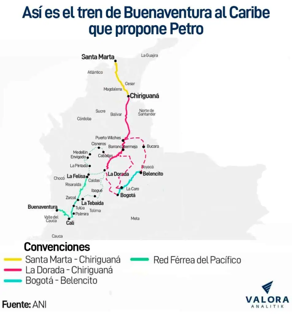 Este es el nuevo ferrocarril que reviviría en Colombia en 2025 Tren de Buenaventura a Barranquilla de Petro