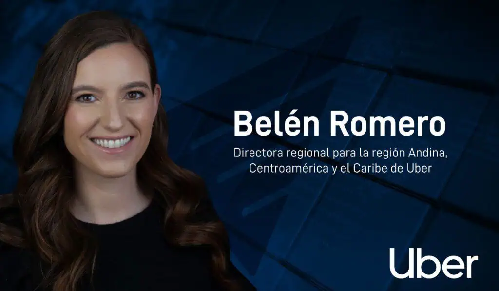 Uber nombra nueva directora para la región Andina, Centroamérica y Caribe Belén Romero, nueva directora regional para la región Andina, Centroamérica y el Caribe de Uber