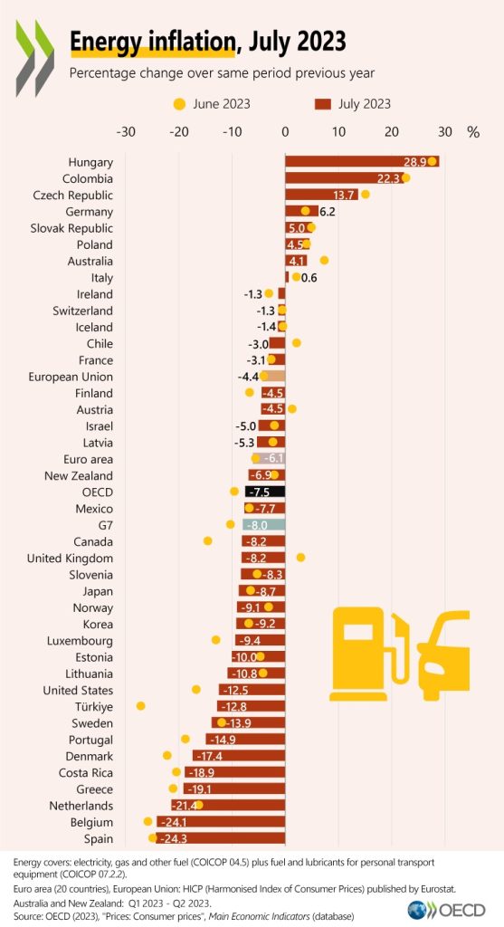 Estudio de inflación energéetica OCDE
