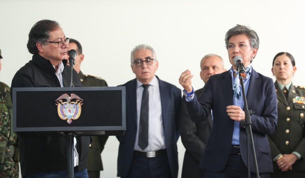 Gustavo Petro, presidente de Colombia y Claudia López, alcaldesa de Bogotá.