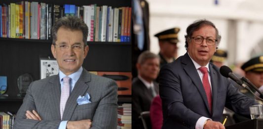 Javier Díaz, presidente de Analdex, y el presidente Gustavo Petro