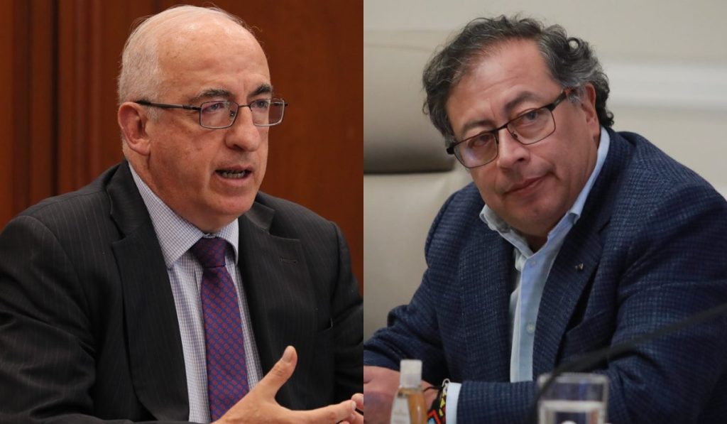 Leonardo Villar del Banco de la República y presidente Gustavo Petro