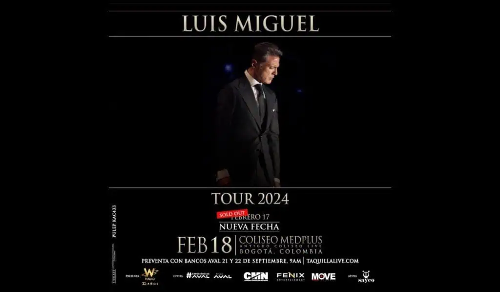 Luis Miguel tiene segunda fecha para presentarse en Bogotá: fecha y precios de boletería Luis Miguel se presentará dos veces en Bogotá.
