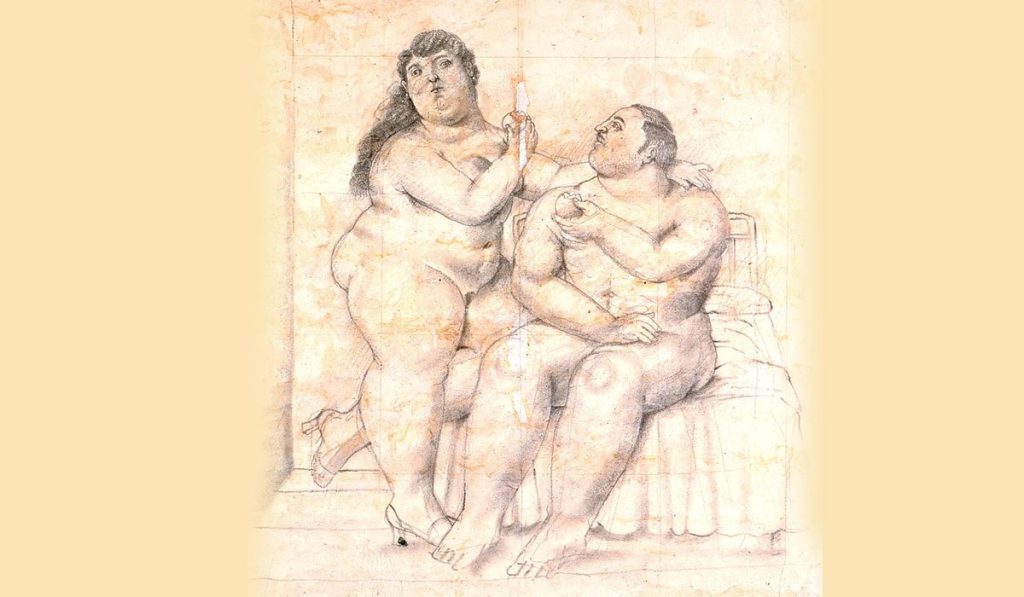 Adán y Eva de Botero.