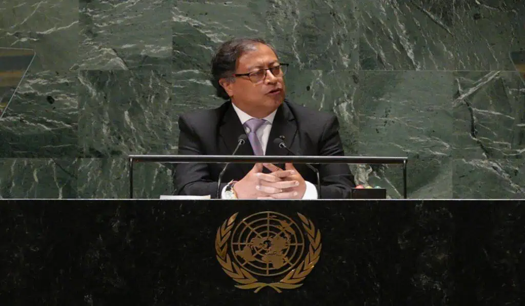 Presidencia de Colombia manipuló video de Petro en la ONU Petro por segunda veez ante la ONU. Foto_ Presidencia