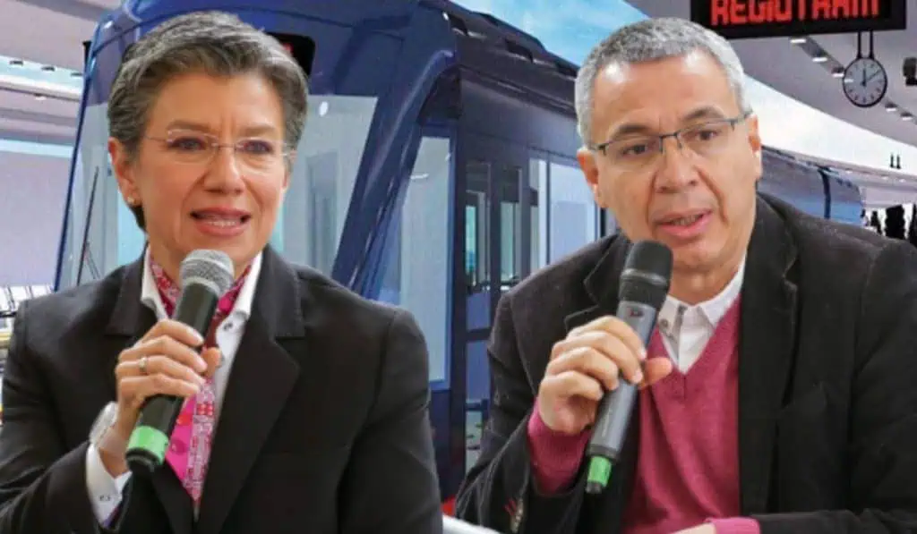 Claudia López se va contra gobierno Petro por frenar Regiotram del Norte de Bogotá Claudia López y William Camargo trenes y ferrocarriles