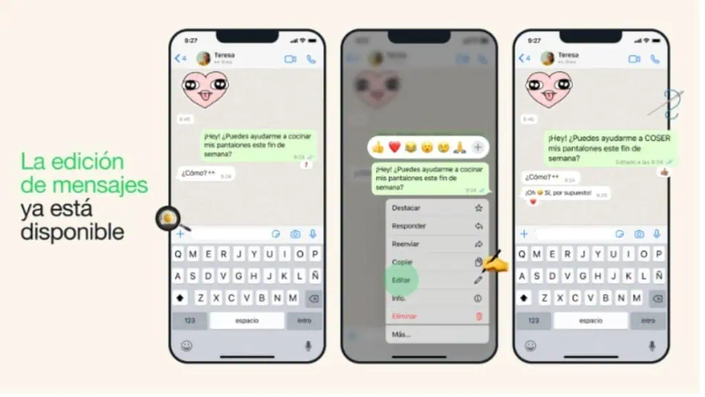 WhatsApp: esta es la nueva función para editar mensajes enviados ¿Cómo funciona la nueva función de WhatsApp para editar mensajes?