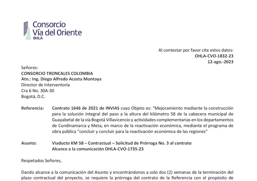 Primicia | Dan nuevo plazo al contratista incumplido del km 58 en vía Bogotá - Villavicencio