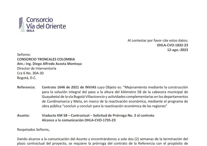 Primicia | Dan nuevo plazo al contratista incumplido del km 58 en vía Bogotá - Villavicencio Primicia | Dan nuevo plazo al contratista incumplido del km 58 en vía Bogotá - Villavicencio
