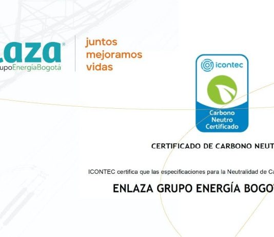 Enlaza, filial del Grupo Energía Bogotá, certificada como carbono neutro