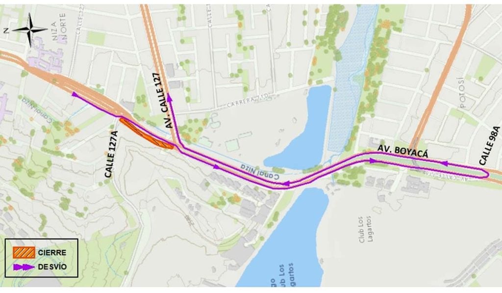 Opciones de movilidad mientras se adelantan los cierres de la Av. Boyacá con Calle 127.