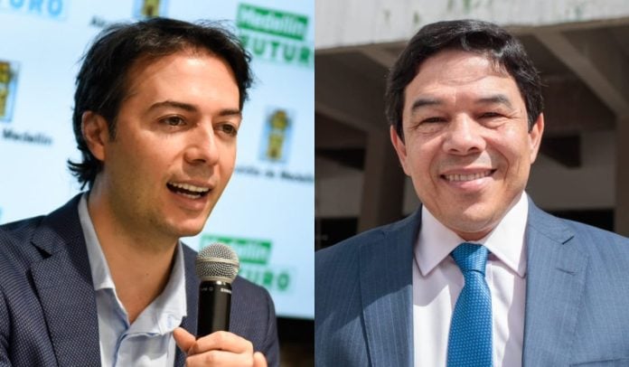 Daniel Quintero, exalcalde, y Oscar Hurtado, alcalde encargado de Medellín