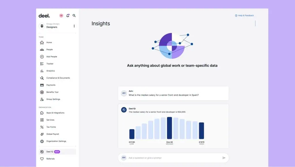 Deel IQ, nuevo asistente de IA para los recursos humanos Plataforma versión beta de Deel IQ