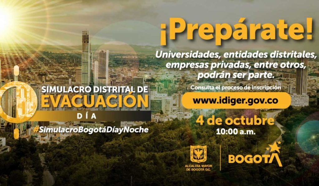 Participe en el Simulacro Distrital de Evacuación el miércoles.