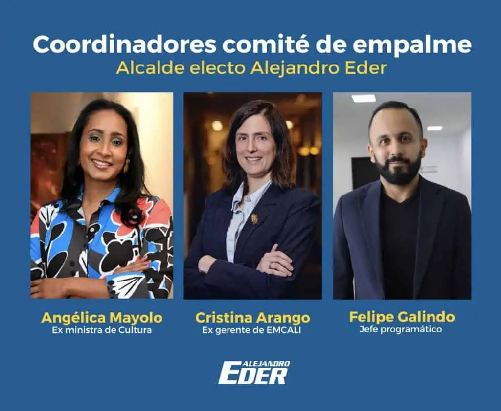 Listo equipo de empalme de Alejandro Éder, alcalde electo en Cali Equipo de Alejandro Éder
