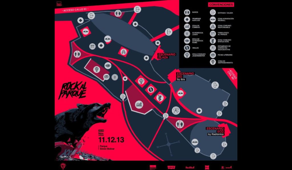Mapa de Rock al Parque 2023.
