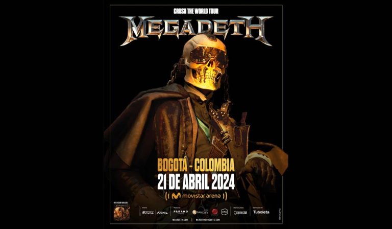 Megadeth dará concierto en Bogotá en abril de 2024.