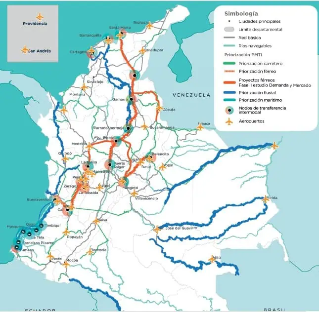 Así es el nuevo mapa de megaproyectos que Colombia tendría que construir a 2050 Plan Maestro Transporte Intermodal de Colombia
