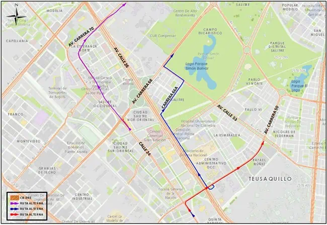 Hay cierre en la Av carrera 68 con Av calle 24 por obras en Bogotá Hay cierre en la Av carrera 68 con Av calle 24 por obras en Bogotá