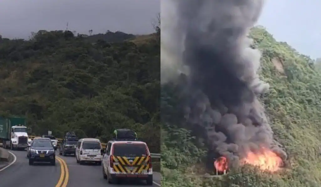 Vía al Llano quedaría cerrada totalmente tras incendio de camión: hablan autoridades cierre total vía al Llano