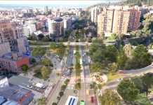 Render del Corredor Verde de la Séptima en Bogotá