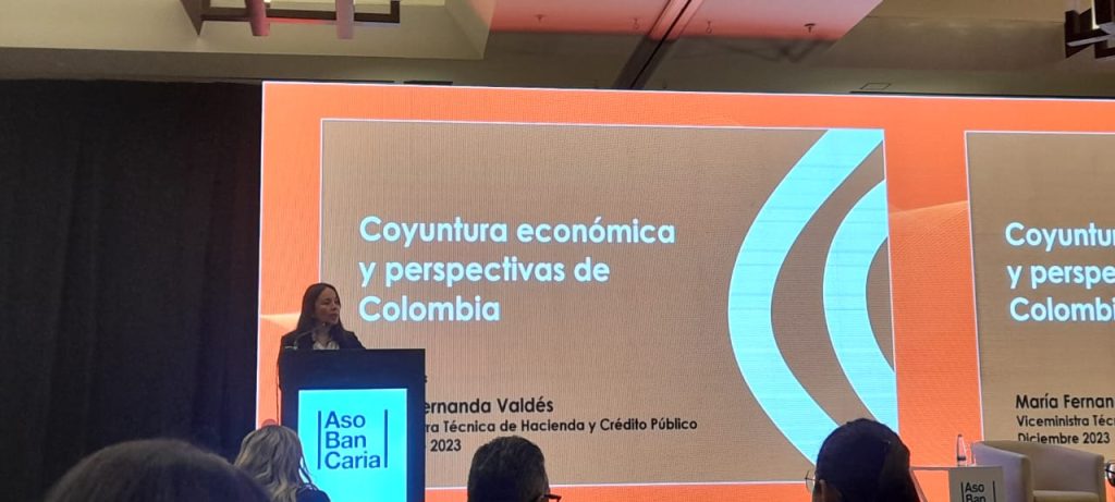 Viceministra de Hacienda, María Fernanda Valdés en el 11 Encuentro Tributario de Asobancaria. Foto: Valora Analitik