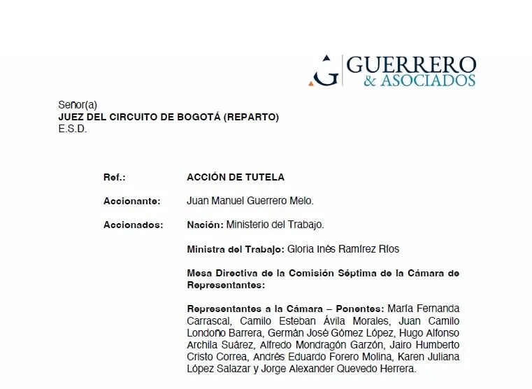 La tutela con la que buscan hundir nuevamente la reforma laboral de Petro La tutela con la que buscan hundir nuevamente la reforma laboral de Petro