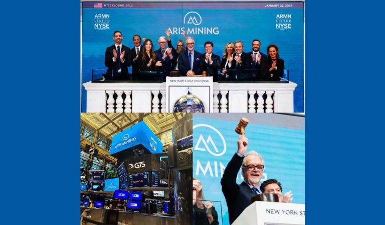 Aris Mining tocó campana en Bolsa de Nueva York