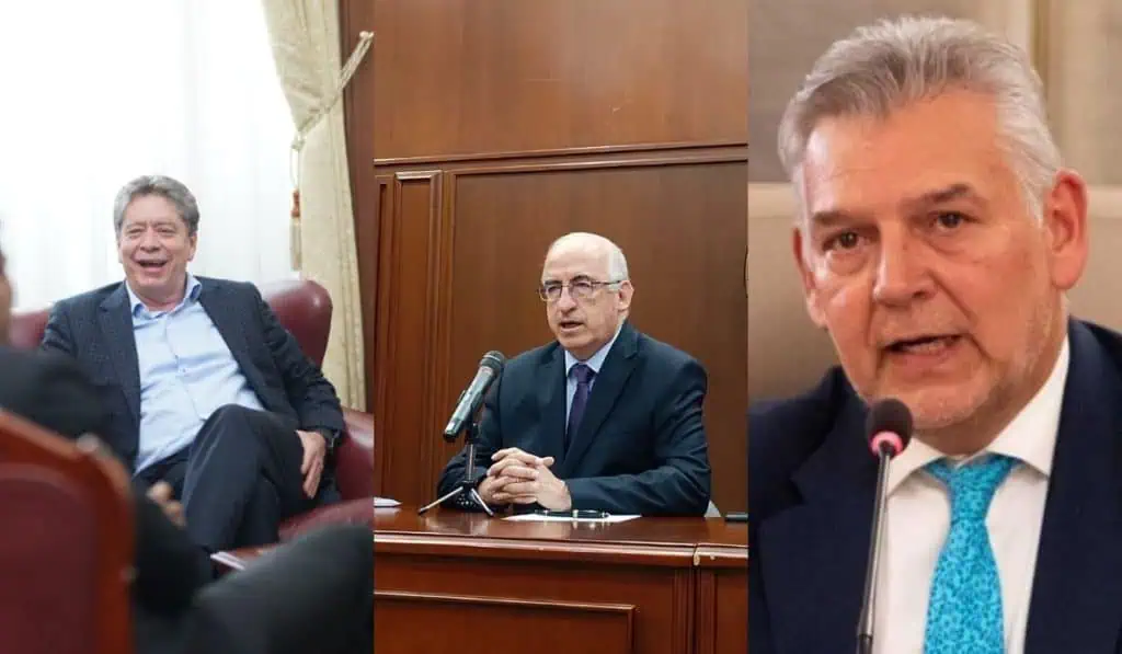 Empresarios están de acuerdo con mesura en baja de las tasas de interés en Colombia Bruce Mac Master, de la Andi; Leonardo Villar, del BanRep; Jaime Alberto Cabal de Fenalco