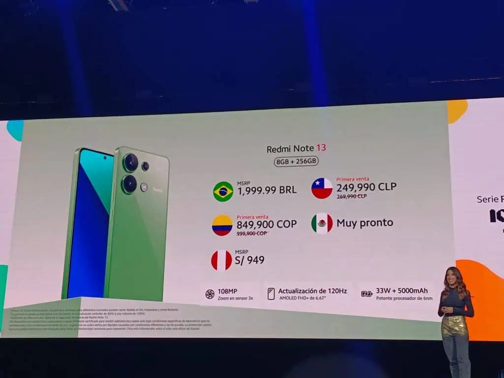Xiaomi lanza serie de teléfonos Redmi Note 13 en Colombia; competirá en precios Redmi Note 13