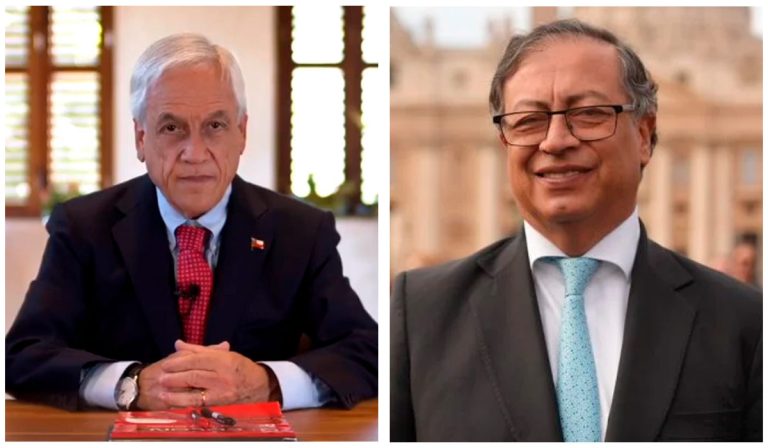 Sebastián Piñera, expresidente de Chila y Gustavo Petro, presidente de Colombia