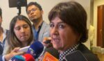 María Lorena Gutiérrez, presidenta de Corficolombiana, en rueda de prensa