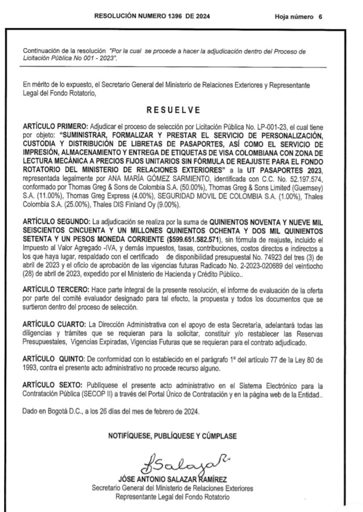 Resolución de pasaportes