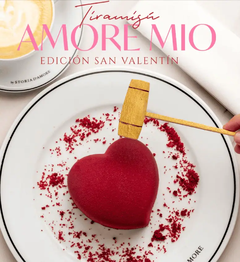 ¿Cuánto dinero debe ahorrar para celebrar San Valentín en un restaurante de Bogotá? Postre de San Valentín en Storia D' Amore