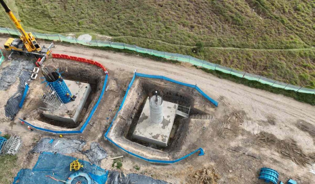 Columnas y obras del metro de Bogotá