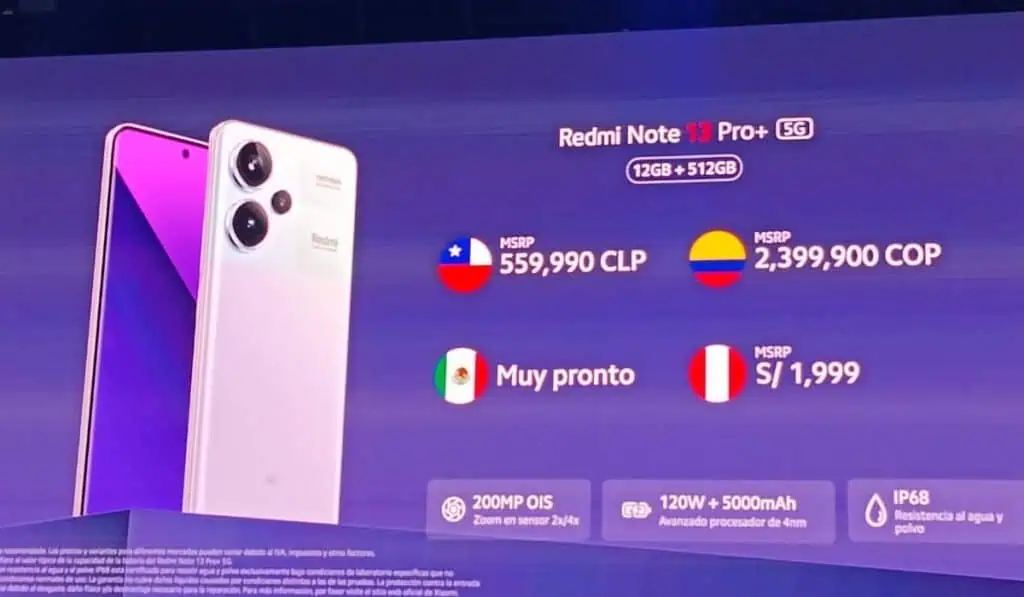 Xiaomi lanza serie de teléfonos Redmi Note 13 en Colombia; competirá en precios Redmi Note 13 lanzamiento