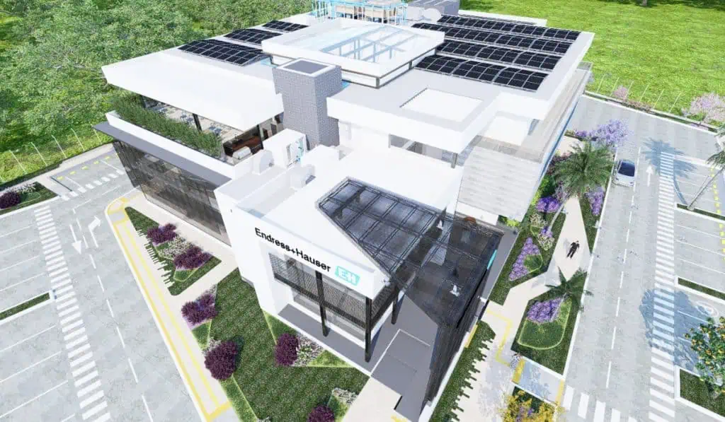 Con una inversión de más de US$7 millones Endress+Hauser llega al Valle del Cauca, Colombia Render del edificio de Endress + Hauser