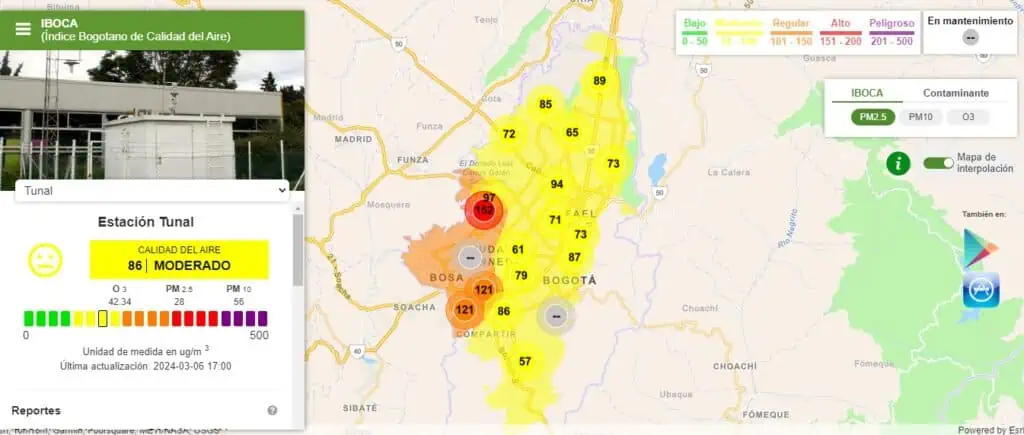 Alcaldía de Bogotá anuncia medidas sobre pico y placa por mala calidad del aire Calidad de aire en Bogotá hoy.
